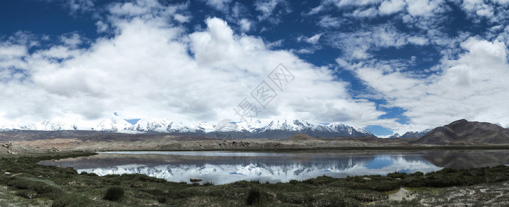 雪山风光全景图新疆雪山倒影全景图背景