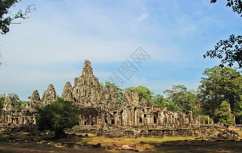 柬埔寨暹粒吴哥窟背景图片