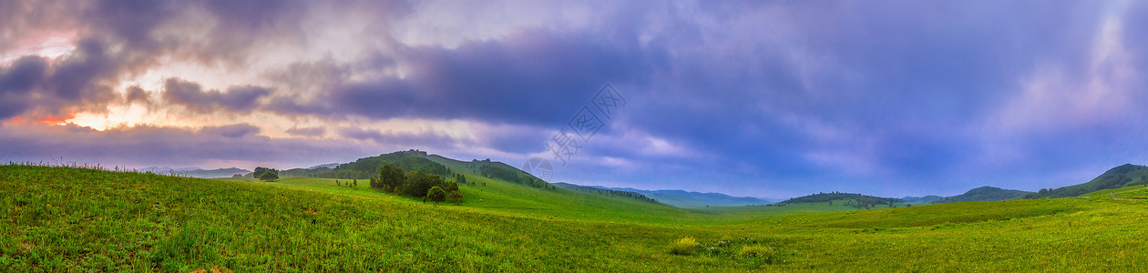 草原接片清晨的坝上风光全景接片背景