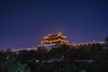 夜景西安城墙高清图片