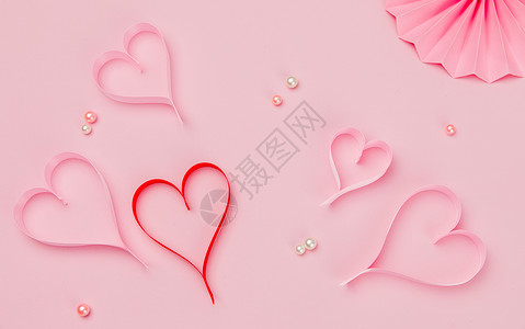 粉色爱心泡泡情人节粉色背景素材背景