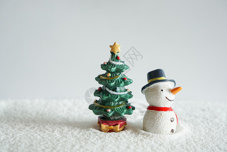 白色雪花圣诞树圣诞节雪人背景