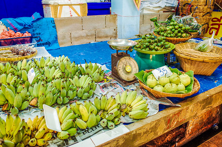水果摊泰国小香蕉背景图片