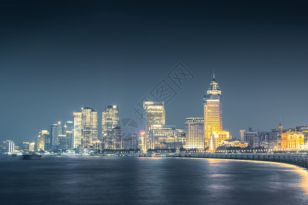 上海外滩夜色黄浦江高清图片素材