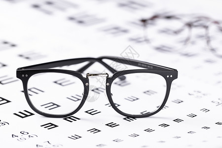 眼镜与视力表背景图片