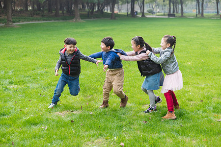 游戏公园户外儿童们玩游戏背景