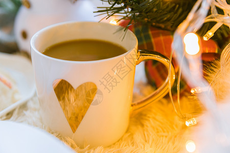 圣诞下午茶蓝湾咖啡圣诞高清图片