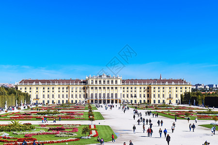 维也纳奥地利公园维也纳美泉宫外景背景