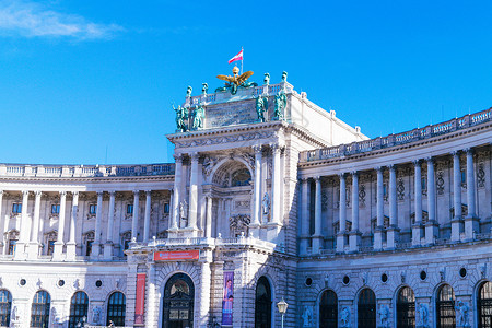 维也纳皇宫雕塑霍夫堡宫外景高清图片