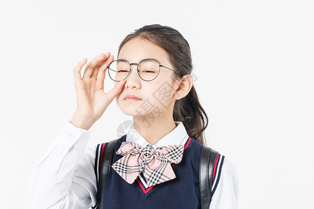 视力保护小学生女生图片