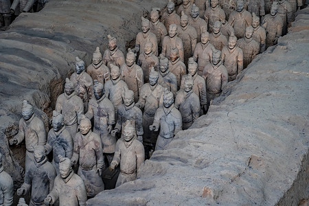 西安行西安秦始皇兵马俑博物馆背景