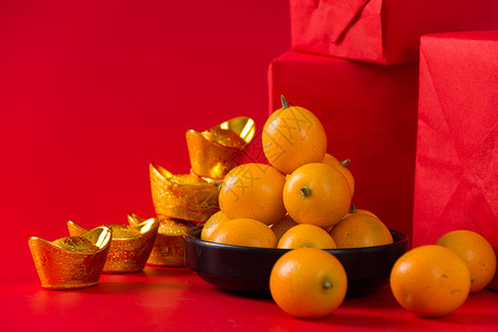 新年水果金桔背景图片