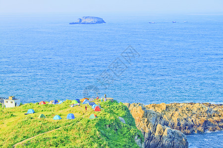 海岛露营浙江象山渔山岛露营背景