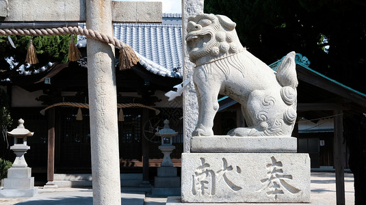 日本高松直岛神社石像高清图片