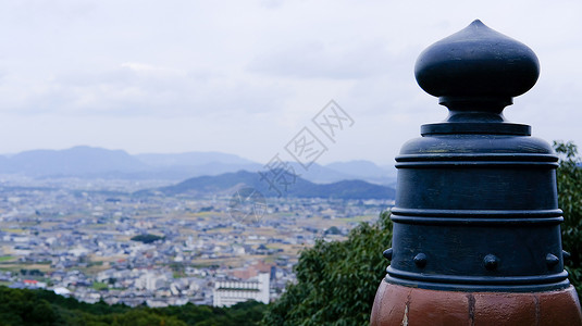 日本金刀比罗山顶点眺望高松市高清图片