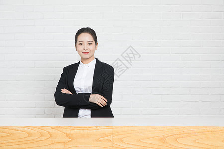 商务女性前台背景图片