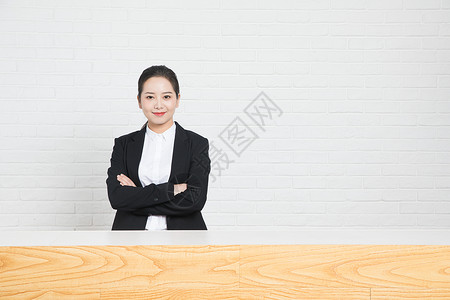 商务女性前台背景图片