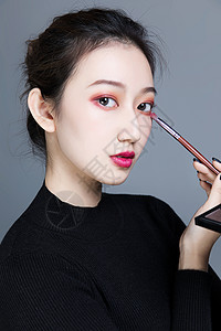 美女彩妆亚洲女性眼刷高清图片