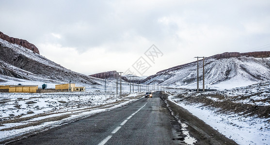 摩洛哥雪景公路背景