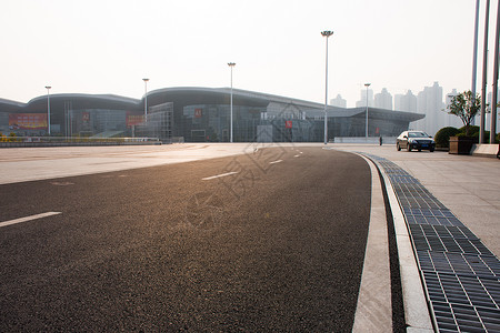 武汉体育馆现代建筑道路背景