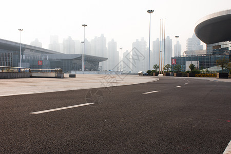 武汉体育馆现代建筑道路背景