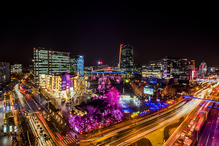 汽车结构图解中关村夜景背景