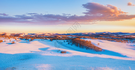 坝上冬季坝上草原的雪景背景