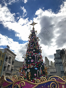 日本节日日本大阪环球影城圣诞树背景