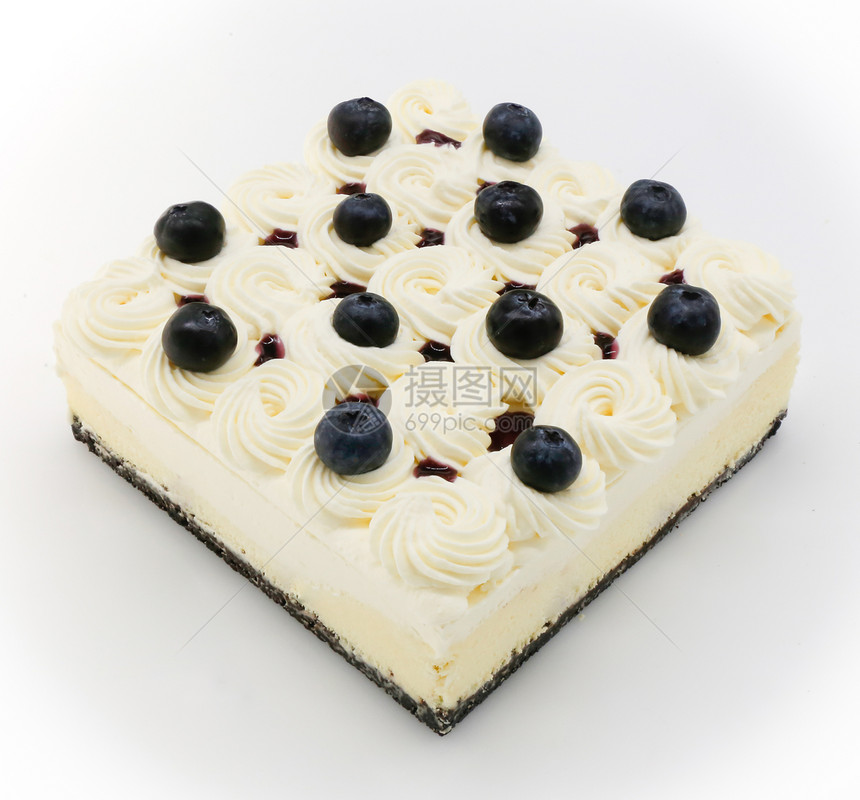 蓝莓奶油蛋糕图片