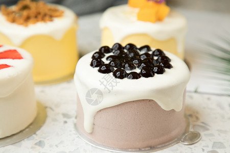 珍珠奶茶蛋糕背景图片