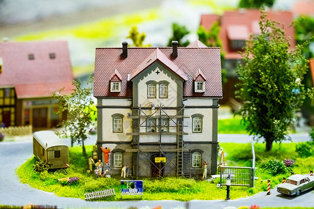 比例模型盖房子背景