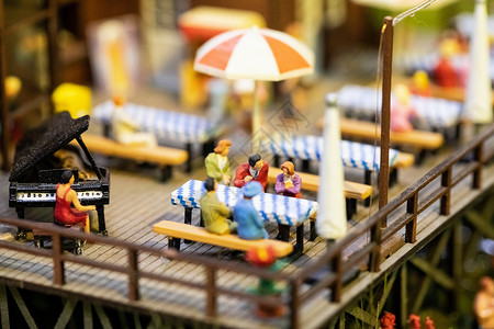中国风餐厅模型愉快聚会背景