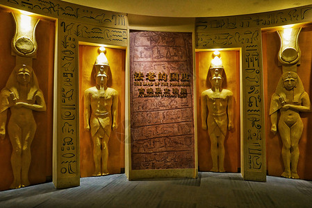 博物馆古埃及文明展上的埃及文化元素高清图片