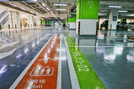 商场标识大型商场停车场内的地面指示标背景