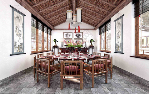 中式餐厅背景图片