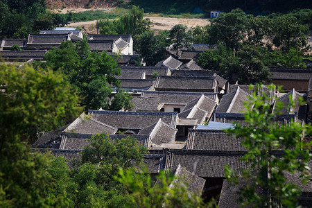 袁家村党家村鸟瞰背景