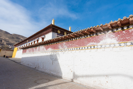 青海隆务寺墙壁背景