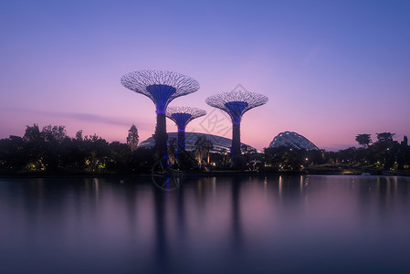 大角山海滨公园新加坡海滨公园日出背景