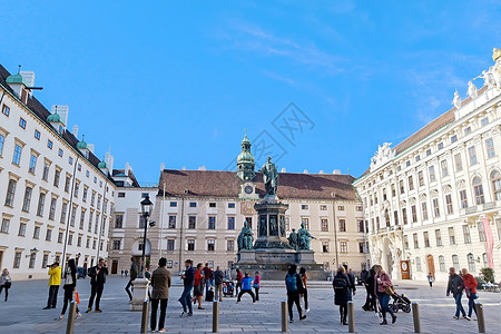英雄雕塑维也纳霍夫堡宫外英雄广场背景