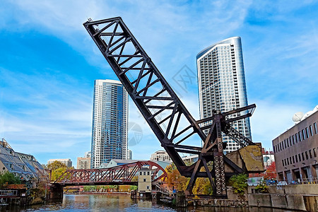 芝加哥城市钢筋建筑高清图片