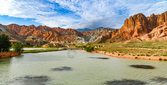 山体背景新疆库车大峡谷地貌背景