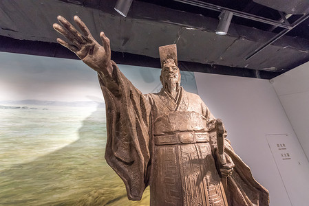 秦始皇帝陵南京六朝博物馆纵横天下雕像背景