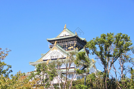 大阪城堡大阪城天守阁背景