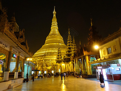 缅甸风情仰光大金塔背景图片