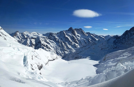 瑞士阿尔卑斯山少女峰冰雪高清图片