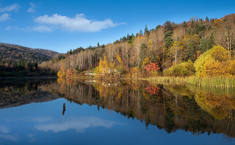 秋天景色湖光景色高清图片