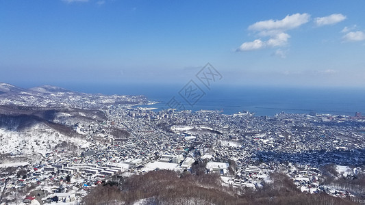 北海道滑雪场日本北海道小樽天狗山风光背景