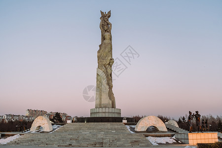 冰雪天使雕塑吉林长春世界雕塑公园背景