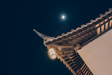 越难旅游浙江嘉善新西塘越里夜景背景