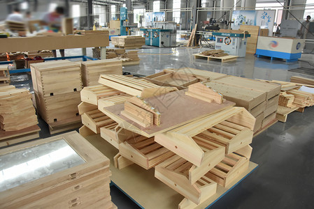 木质调色板家具工厂背景